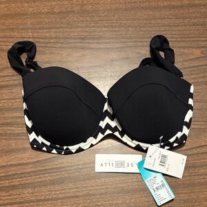 NEW Seafolly Australia Size 12 Mod Club Bustier Bra Bikini Top NWT